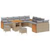 vidaXL Gartensofa-set mit Kissen 17 pcs Beige und Hellgrau Poly-Rattan