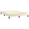 vidaXL Boxspringbett mit Matratze & LED Creme 140x190 cm Kunstleder