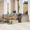 vidaXL Garten-Sofa-Set mit Kissen 12 pcs Beige und Hellgrau