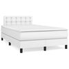 vidaXL Boxspringbett mit Matratze Wei&szlig; 120x200 cm Kunstleder