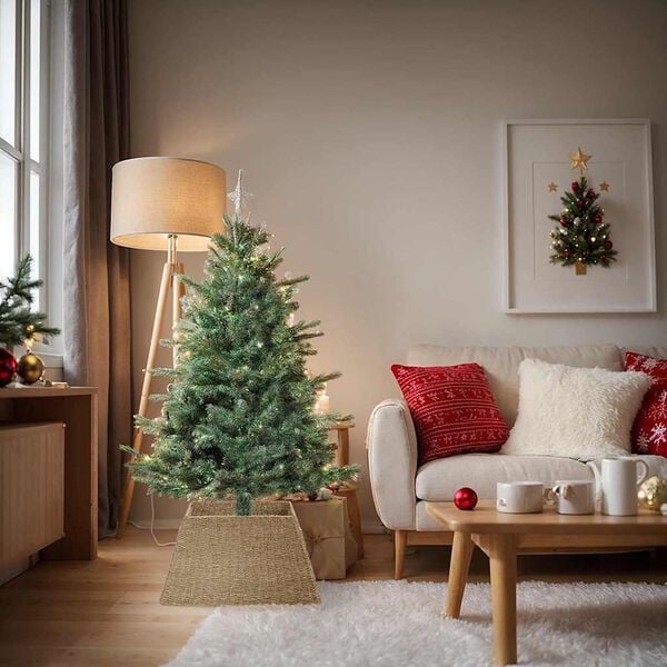 vidaXL Weihnachtsbaumkragen Braun 70 x 70 x 28 cm das Seegras
