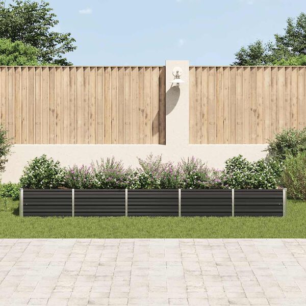 vidaXL Garten-Hochbeet Verzinkter Stahl 400x80x45 cm Anthrazit