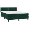 vidaXL Boxspringbett mit Matratze Dunkelgr&uuml;n 140x200 cm Samt