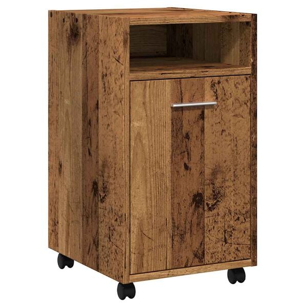 vidaXL Schrank mit Rollen Altholz-Optik 33x38x60 cm Holzwerkstoff