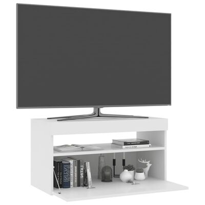 vidaXL TV-Schrank mit LED-Leuchten Weiß 75x35x40 cm