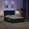 vidaXL Ottoman-Bett mit Matratze & LEDs Schwarz 140x200 cm Stoff
