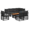 vidaXL Gartensofa-set 9 stk. Schwarz und Dunkelgrau Poly-Rattan