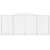 vidaXL Gabionen mit Hochbogen 4 Stk. 400x30x160/180cm Verzinktes Eisen