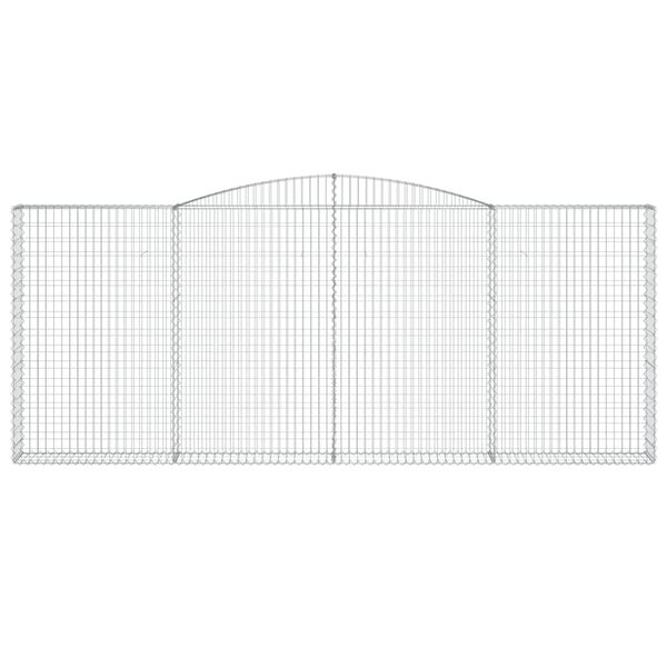vidaXL Gabionen mit Hochbogen 4 Stk. 400x30x160/180cm Verzinktes Eisen