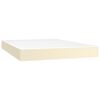 vidaXL Boxspringbett mit Matratze Creme 140x190 cm Kunstleder
