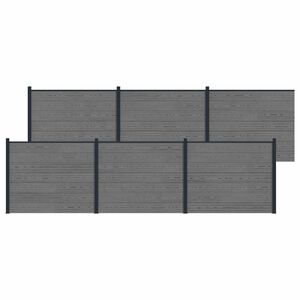 vidaXL Zaunelement 6 pcs WPC und Aluminium Grau