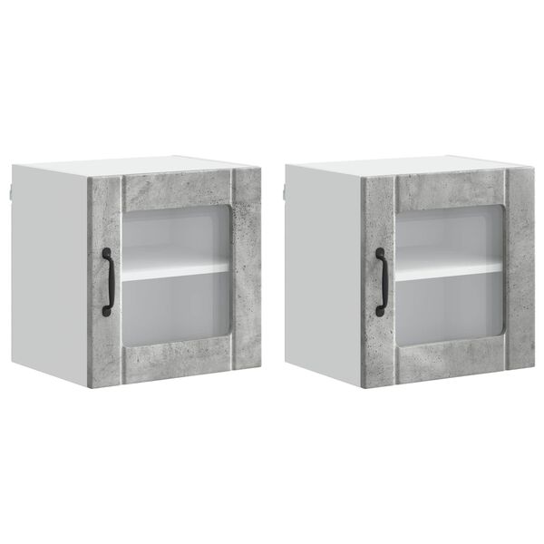 vidaXL K&uuml;chenschrank Lucca 2 pcs Beton Grau 40 x 31 x 40 cm