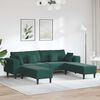 vidaXL Sofa mit Kissen 3 pcs Dunkelgr&uuml;n Samt