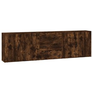 vidaXL Sideboards 3 Stk. R&auml;uchereiche Holzwerkstoff