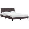 vidaXL Bett mit Matratze "Hanko" Dunkelbraun 140x190 cm Stoff