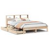 vidaXL Massivholzbett mit Regal ohne Matratze 135x190 cm Kiefernholz