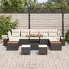 vidaXL Gartensofa-set 10 pcs Schwarz Poly-Rattan