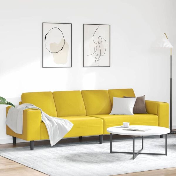 vidaXL Wohnzimmer Couch Gelb 250 x 77 x 76 cm