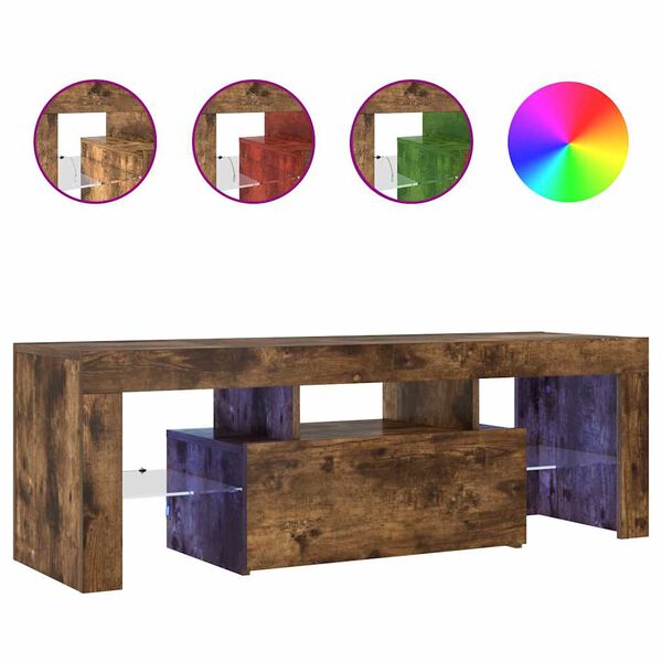 vidaXL TV-Schrank mit LED-Leuchten R&auml;uchereiche 120x35x40 cm