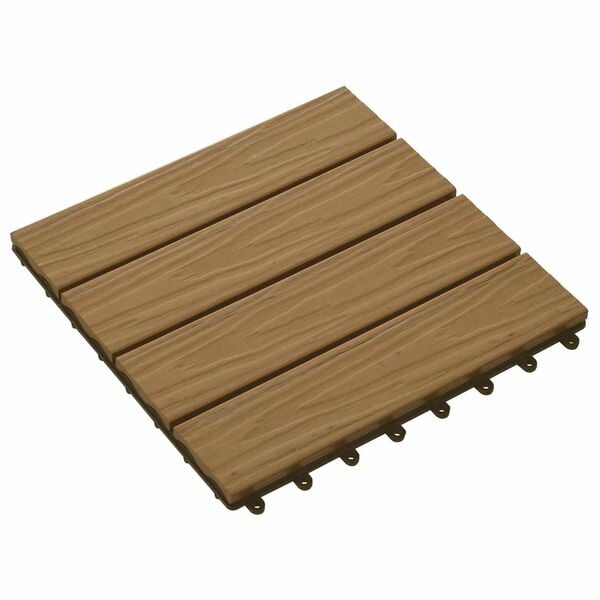 vidaXL Terrassenfliese 3D-Design 11 pcs Teak 30 x 30 cm WPC