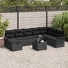 vidaXL Gartensofa-set mit Kissen 9 pcs Schwarz Poly-Rattan