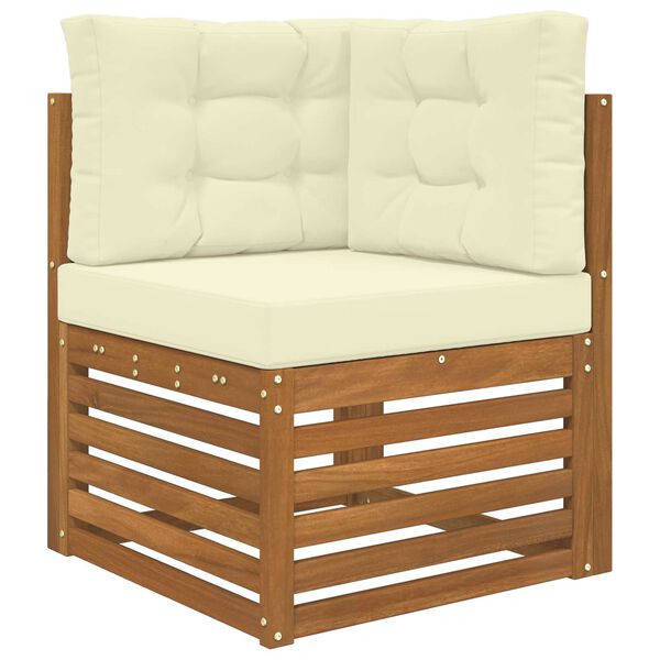 vidaXL Sofakissen f&uuml;r drau&szlig;en 3 pcs Creme Polyester