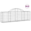 vidaXL Gabionen mit Hochbogen 13 Stk. 200x30x60/80 cm Verzinktes Eisen