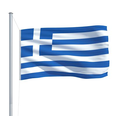 vidaXL Flagge Griechenlands und Mast Aluminium 6,2 m