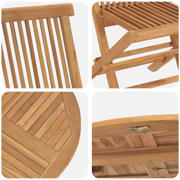 vidaXL Garten Essgruppe 5 pcs Braun Massivholz Teak