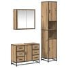 vidaXL Badezimmerm&ouml;bel-Set mit Regal 3 pcs Artisan-Eiche Holzwerkstoff