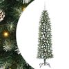 vidaXL K&uuml;nstlicher schlanker Weihnachtsbaum Gr&uuml;n und Wei&szlig; 180 cm
