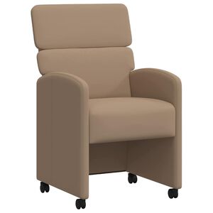 vidaXL Esszimmerst&uuml;hle mit Rollen 2 stk. Kunstleder Cappuccino