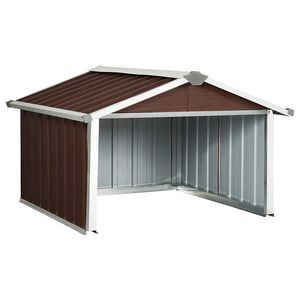 vidaXL Rasenm&auml;her Garage 92x97x63 cm Verzinkter Stahl Braun