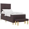 vidaXL Boxspringbett mit Kopfteil Dunkelbraun 190 x 90 cm Stoff