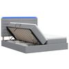 vidaXL LED-Speicherbett mit Matratze Hellgrau 180 x 200 cm Stoff
