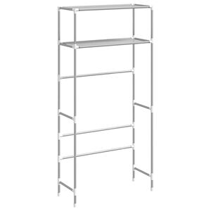 vidaXL Waschmaschinenregal 2 Ablagen Grau 69x28x143 cm Eisen