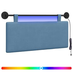 vidaXL H&auml;ngendes Kopfteil Mit LED Licht Blau Cordstoff