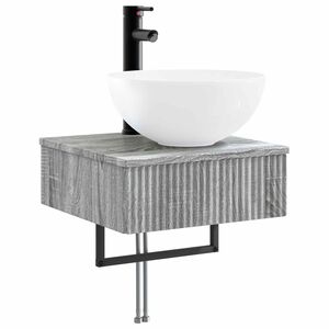 vidaXL Wandmontiertes Waschbecken Grau Sonoma 40 x 41 x 40,5 cm