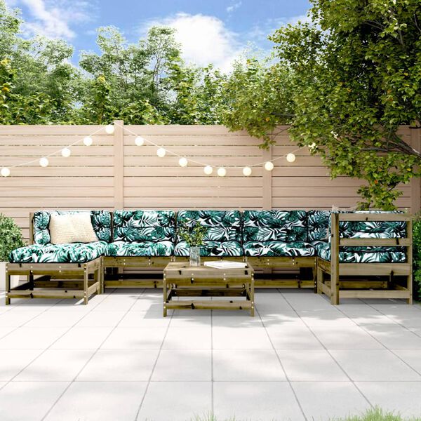 vidaXL 8-tlg. Garten-Lounge-Set mit Kissen Impr&auml;gniertes Kiefernholz