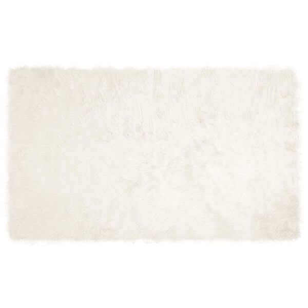 vidaXL Kunstschaffell Teppich Tafalla Wei&szlig; 100 x 200 cm Polyester