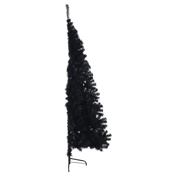 vidaXL Künstlicher Halb-Weihnachtsbaum mit Ständer Schwarz 180 cm PVC