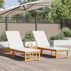 vidaXL Sonnenliege 2 pcs Braun 53 x 202 x 89cm Massivholz Akazie