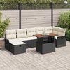 vidaXL Gartensofa-set mit Kissen 8 pcs Schwarz Poly-Rattan