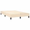 vidaXL Boxspringbett mit Matratze & LED Creme 120x190 cm Stoff