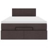 vidaXL Ottoman-Bett mit Matratze Dunkelbraun 120x190 cm Stoff