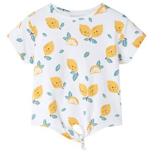 Kinder-T-Shirt mit Bindesaum Ecru 92