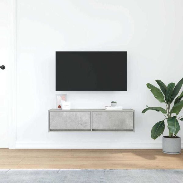 vidaXL TV-Schr&auml;nk Betongrau 100 x 31 x 25,5 cm Holzwerkstoff