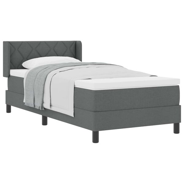 vidaXL Boxspringbett mit Matratze Dunkelgrau 200 x 100 cm Stoff