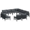 vidaXL Gartensofa-set 11 stk. Schwarz Stahl