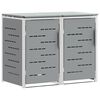 vidaXL M&uuml;lltonnenbox for 2 Bins 240L Edelstahl Grau
